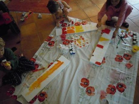 Anche i miei bimbi hanno sperimentato Mondrian :-)