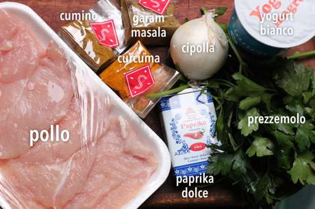 Ingredienti per preparare il pollo tikka masala