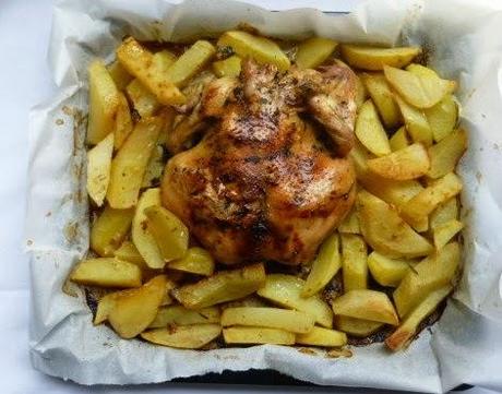 pollo con patate al limone / kotopoulo lemonato me patates