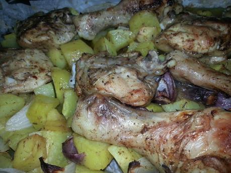 Pollo al forno con patate