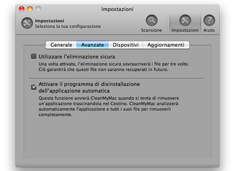 disinstallazione automatica della applicazioni sul mac