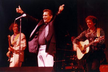 Bob Dylan with John Jackson and Billy Lee Riley at the Joseph Taylor Robinson Memorial Auditorium Little Rock, Arkansas September 8, 1992
