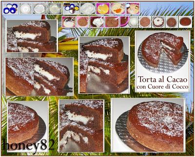 TORTA AL CACAO CON CUORE DI COCCO