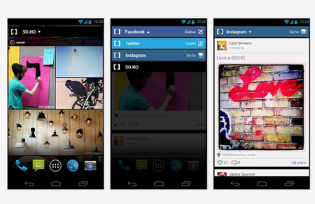 Schermata 2013 10 25 alle 17.38.59 Migliori Programmi Android: So.Ho, per gestire Facebook, Twitter e Instagram dalla homescreen