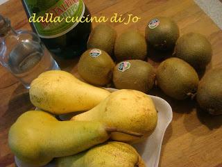 Confettura di pere abate e kiwi con liquore di menta