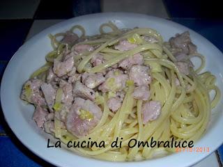 Linguine con dadolata di tonno allo zenzero e limone