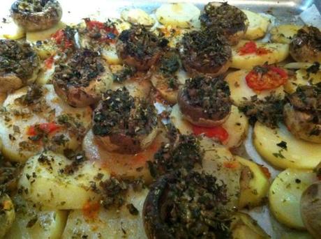 funghi al forno con patate