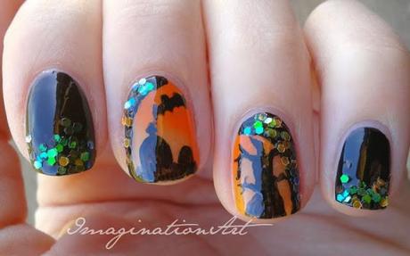 nail art halloween pipistrello bat 