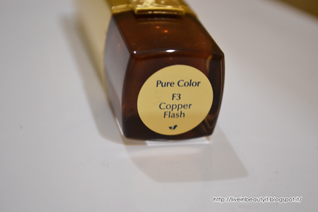 Estée Lauder, Pure Color Vivid Shine Lipstick (Copper Flash) - Review and swatches