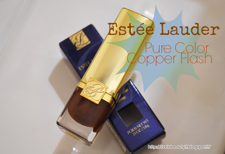 Estée Lauder, Pure Color Vivid Shine Lipstick (Copper Flash) - Review and swatches