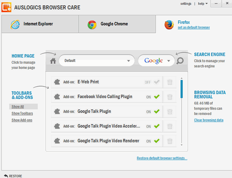 browser care Auslogics Browser Care, il tool perfetto per ripulire tutti i tuoi browser internet