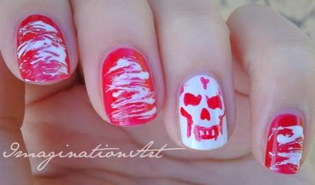 nail art skull teschio halloween