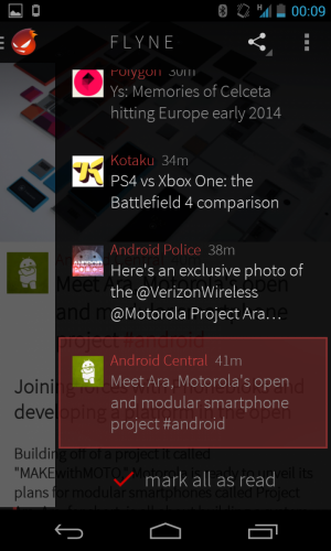 flyne 02 Android   Dal creatore di Falcon Pro arriva Flyne, lettore di notizie offline