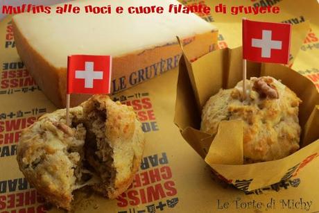 Swiss Cheese Parade: Muffins alle Noci e cuore filante di Gruyère (Walnut and Gruyère Muffins)