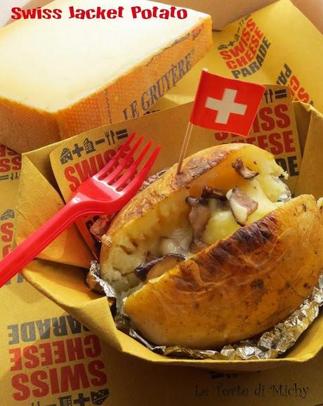 Swiss Jacket Potato: Patata in giacca con Gruyère e funghi porcini
