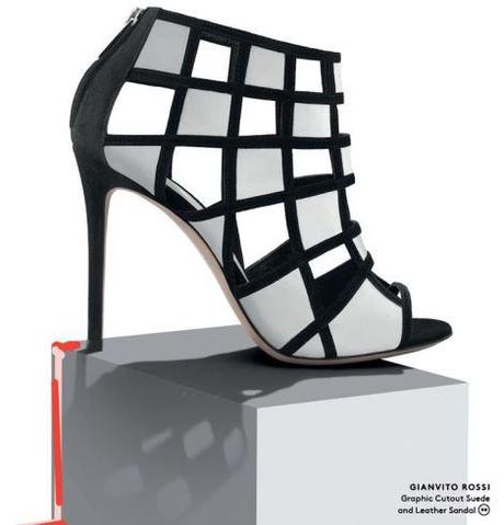 GIANVITO ROSSI GRAPHIC CUTOUT SUEDE AND LEATHER SANDAL