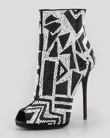 Giuseppe Zanotti crystallized peep-toe bootie