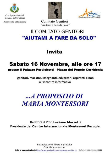 Scuola Montessori a Corridonia (Mc): incontro informativo