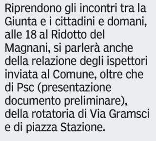 ...si parlerà anche della relazione degli ispettori inviata al Comune