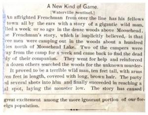 Maine, 1886: “Abbattuto un Uomo-scimmia”