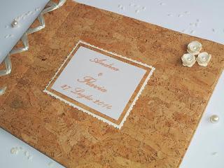 Album di nozze country chic realizzato interamente con pregiatissimo sughero..ideale anche come guestbook