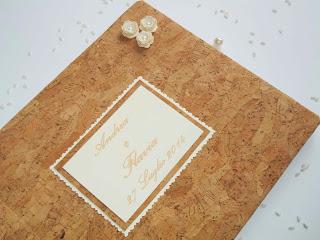 Album di nozze country chic realizzato interamente con pregiatissimo sughero..ideale anche come guestbook