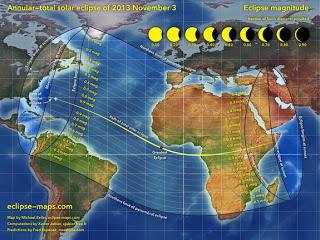 Eclissi solare ibrida del 3 novembre 2013: diretta streaming