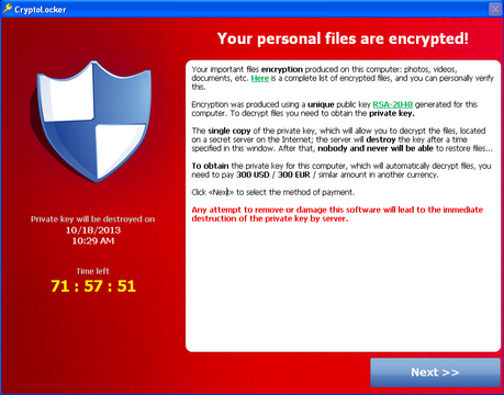 Cryptolocker ti chiede un riscatto!