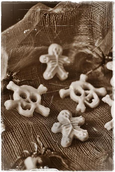 Skull skeleton cookies sepia