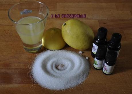 Zucchero, limone ed oli essenziali , sugar, lemon, essential oil