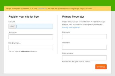 Registrazione su Disqus