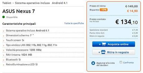 Nexus 7 32 GB in offerta su MarcoPolo