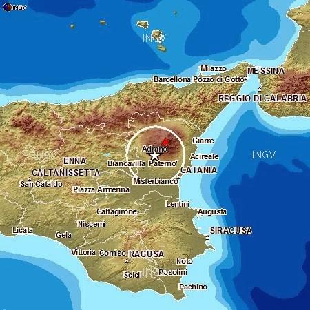 SCIAME SISMICO ALLE PENDICI DELL'ETNA