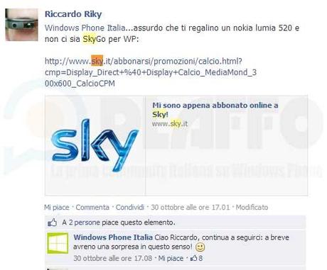 sky Lapplicazione ufficiale di Sky Go per Windows Phone arriverà a Dicembre