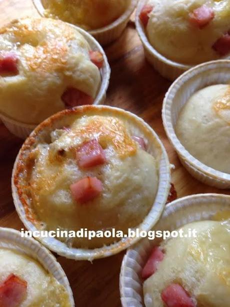 Muffin di focaccia prosciutto cotto e gorgonzola