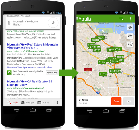 Google indicizza  App Mobile e i loro contenuti