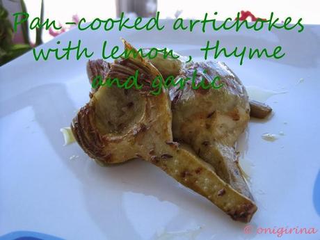 FracooksJamie: Focaccia e Pan-cooked artichokes with lemon, thyme and garlic