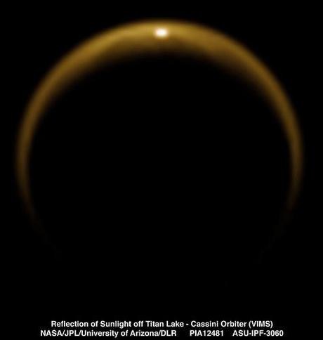 Cassini Titan Reflection Sunlight