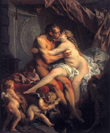 Francois Boucher. Hercules and Omphale. Oil painting on canvas 90 x 74cm. 1735. Pushkin Museum, Moscow