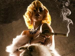 Poster promozionale di Machete Kills con Lady Gaga