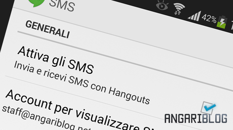 Come disattivare i messaggi SMS su Hangouts 2.0