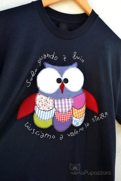 T-shirt Fatta a Mano Gufo