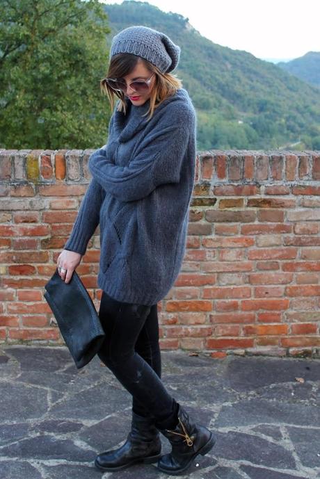 Outfit: maglione con trecce