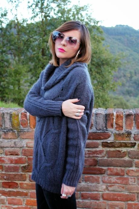 Outfit: maglione con trecce