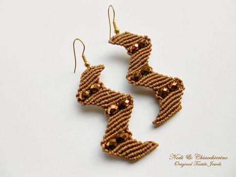 Zeus - orecchini a macramè - micromacramè earrings