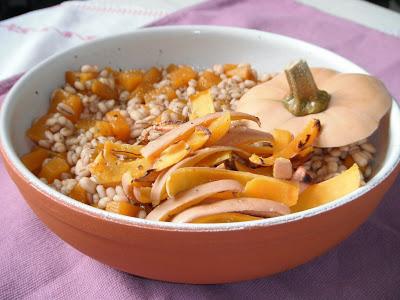 Orzo a tutta zucca con aceto balsamico e pepe verde