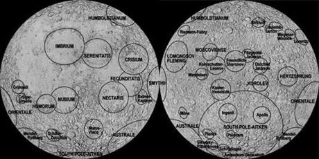 Moon major impact basins