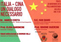 ITALIA-CINA UN DIALOGO NECESSARIO: A PRATO IL 20 NOVEMBRE 2013