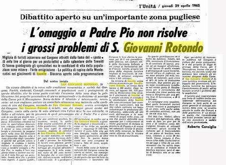 La miniera di bauxite di San Giovanni Rotondo nei ritagli dell'Unità