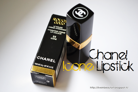 Chanel, Icone (55) Rouge Coco Lipstick  - Review and swatches